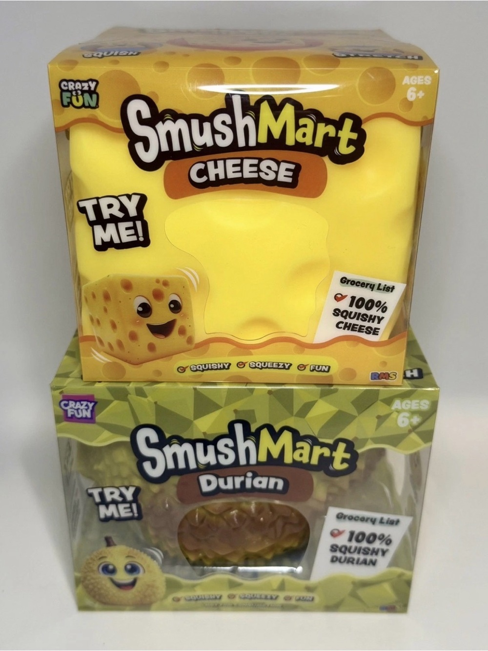 Smush Mart Durian and Cheese Squishy Sensory Toy Viral New
